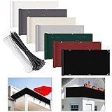 Zaun, 140 x 800 cm, robust, 220 g/m², inkl. Kabelbinder für Balkon, Veranda, Veranda, Terrasse, Pool, Hinterhof, Schienen, Schwarz