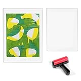 Gel Druckplatte, 5x7 und 8x10 Zoll Wasserdichte Gelplatten A4 A5 Monoprint Rechteckige Gelli Plate Wiederverwendbare Drucken Platte mit Walzenbürste für Druckgrafik Collage Kartenkreation