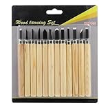 Schnitzset 3-12 stücke Holz Carving Meißel Messer Hand Werkzeug Set for Grundlegende Detaillierte Schnitzen Holzarbeiter Gouges Holzbearbeitung Werkzeuge Holzschnitt bohren(12pcs)