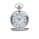 Cerioll Retro Quarz Taschenuhr Mit Kette, Taschenuhr Herren, Unisex Taschenuhr, Vintage Römische Ziffern Skala Quarz Taschenuhr, Klassische Herren-Taschenuhr, Retro Taschenuhr Herren Mit Kette