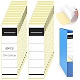 Ordnerrücken Selbstklebend 50 Stück, 19×5.4cm Breit Rückenschilder Ordner, Ordner Etiketten Aufkleberfür 8cm Breite Ordner, Beschreibbar, für Büro, Bibliothek, Archivierung
