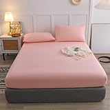 Spannbettlaken für Doppelbetten, ultraweich, luxuriös, atmungsaktiv, Feste Bettdecke, glattes Bettlaken, passend für 25,4 cm große Matratzen, tiefes Taschenbettlaken, geeignet für Herbst, Winter und