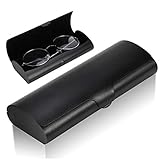 Hifot Brillenetui hardcase Aluminium, Metall Lesebrillenetui hartschalen schwarz für Damen und Herren
