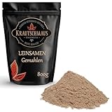 800g Leinsamen gemahlen von Krautschmaus, gemahlene Leinsaat, Leinsamenmehl, gemahlene Flachssamen ohne Zusatzstoffe, reich an Ballaststoffen