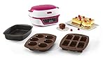 Tefal Cake Factory KD8018 | Kuchenbackgerät | 5 automatische Programme | Zubehör: Rezeptbuch, Muffinform, Mini-Kuchenform | tiefe Form | für Lavakuchen, Brot, Pizza, Cup Cakes, Brötchen | weiß/pink