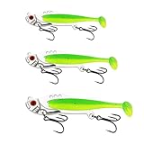 AYPOHU 3 Stück Metall Angelköder Mit Weichem Paddelschwanz Swimbaits Harte Metall Angellöffel Wobbler Swimbaits Metall Harte Köder Angelköder Mit Weichen Ködern Für Süßwasser Salzwasser Langlebiges