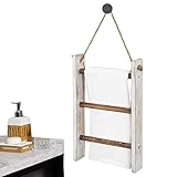 Deckenleiter, Handtuchleiter, Wandleiter, Regal, Holzregal, Schiene Decke, Leiter, Handtuchhalter mit 3 Ebenen, moderner Deckenständer, Handtuchregalhalter, Aufbewahrungs-Organizer für Badetücher