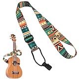 HABNI Ukulele Gurt Ethnische Gitarrengurt, Verstellbar Mit Band Zum Anklipsen 60Cm-105Cm, Für Elektro Akustikbass Gurt Für Gitarre, Maya-Stil