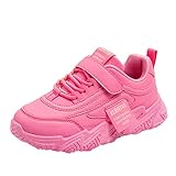 Mädchen-Turnschuhe, einfach zu befestigen, Klettverschluss, rutschfest, leicht, Outdoor-Sport, Sportschuhe, hot pink, 33 EU