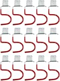 15PCS Gartengerätehalter, Rot Haken Besenhalter Werkzeughalter, Wandhalterung Gartengeräte Anti-Rutsch Gummierung,Gerätehalter Haken Werkzeughalter,Gartengeräte Aufhängung für Garagen-Ordnungssysteme