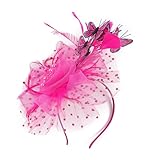 Btgghytr Haarreif für Damen und Mädchen, eleganter Fascinator mit Schmetterlings-Haarspange für Braut, Hochzeit, Kunstperlen