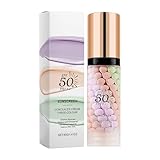3-in-1-Grundierung für das Gesicht vor dem Schminken, Sonnenschutz-Isolationscreme, LSF 50+, Primer Concealer Foundation Isolationscreme 3 Farben Primer Makeup (A, 40g)