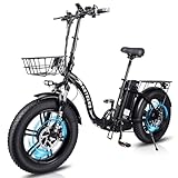 KETELES Klapprad E Bike mit Doppelmotor, 20'×4.0 Elektro Cityräder Faltbar, 48V 35Ah E-Bike Erwachsene, Elektrofahrrad für Herren und Damen, Hydraulische Scheibenbremsen (Schwarz)