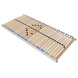 Madera 7 Zonen Lattenrost zur Selbstmontage, mit 28 Leisten, extra stabil durch durchgehende Holme, Größe: 90 x 200 cm