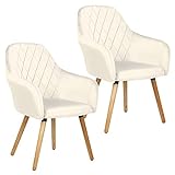 Fantasylab Esszimmerstühle 2er Set Küchenstühle mit Armlehne Wohnzimmerstuhl Polsterstuhl Design Stuhl Samt Stühle Armlehnstuhl Skandinavisch Sessel für Wohnzimmer,Küche Gestell aus Stahl