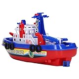 Tnfeeon Feuerboot-Spielzeug, WassersprüHen, Lebensechte Details, Gratfrei, Abgerundete Kanten, -Badeboot-Spielzeug FüR MäDchen FüR Jungen