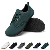 Geweo Barfußschuhe Herren Barfuss Schuhe Damen Barfuß Sneaker Barefoot Shoes Fitnessschuhe Laufschuhe Walkingschuhe Turnschuhe Minimalistische Straßenlaufschuhe Weich Leicht Bequeme, Grün 39 EU