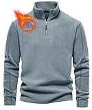 Aoouekul Herren Fleece Pullover Herbst Winter Microfleece Sweatshirt Warmes Half Zip Winterpullover Fleecepullover Männer (DE/NL/SE/PL, Alphanumerisch, XL, Regular, Regular, Blau)