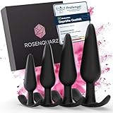 ROSENQUARZ® Analplug Set aus medizinischem Silikon mit 4 Plugs, in hochwertiger Geschenkbox, Analstöpsel, Analplug, Butt Plug, Analdehner, Analplugs, Bondage, Silikonstöpsel, Afterdehner