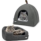 Bssowe Haustier Schlafsack Indoor, Katzenhöhle für Katzen, Soft Katzenhöhle, Weiches Plüsch Warm Winter Haustierbett Katzenhöhle, Warm Pet Nest, für Kleine bis Mittlere Größe Katzen (S, Grau)