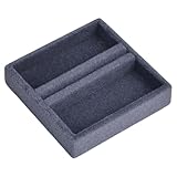 CHIZISX Modernes quadratisches Schmucktablett aus Stoff, herausnehmbarer Stoffeinsatz, kompakte Aufbewahrungslösung für Uhren und Geschenkpräsentation, abnehmbare Schmuck-Aufbewahrungsbox
