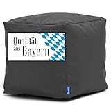 Bruni Sitzwürfel Cubo – 40x40x40 cm Sitzhocker aus Deutschland, Indoor- & Outdoor-Sitzcube, Fußhocker und Bodenkissen (Grau)