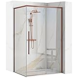 Rea Duschkabine Solar Brush Copper Kpl-K4975, Dicht Und Stabil + 100X80X195Cm