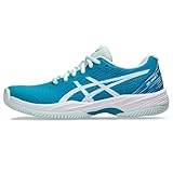 Asics Damen Gel-Game 9 Clay/OC Sneaker, Teal Blue White, 38 EU