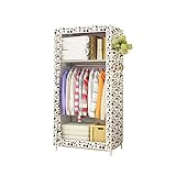 HYUFEIAO Kleiderschrank aus Segeltuch, Faltbarer Aufbewahrungsschrank mit Seitentaschen, Kleiderstange, Stoffbezug, Stoffschrank für Schlafzimmer, Arbeitszimmer, Ankleidezimmer (Farbe: E, G