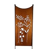 Bornhöft Schild Gartenschild Edelrost Rost zum Einstecken rostige Gartendeko Blumen Blüten Blütenwiese Dekoration Beetstecker Gartenstecker