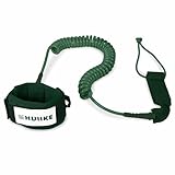 HUIIKE Sup Leash Verstellbar und Spiralförmig Leash Sup Board Standard, Stand Up Paddle Zubehör | Standup Paddle Board Fußschlaufe | Surfboard Bodyboard Fussleine | Kajak Sicherheitsleine Knöchel