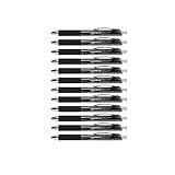 Amazon Basics Einziehbare Gelschreiber, Feiner Punkt (0,7 mm), Schwarz, 12 Stück, 1er-Pack