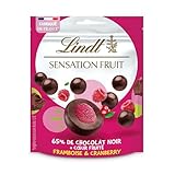 Lindt Schokolade Sensation Fruit Himbeere und Cranberry | 150 g | Dunkle Schokoladen-Kugeln mit erlesener Fruchtfüllung auf Apfelbasis | Pralinengeschenk | Schokoladengeschenk