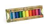 Gütermann creativ Nähfaden-Set rPET mit 10 Spulen Allesnäher 100 m aus 100 Prozent recyceltem Polyester in verschiedenen Farben