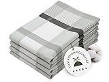 ZOLLNER 4er Set Geschirrtücher Baumwolle in 50x70 cm - saugstarke und robuste Küchentücher - waschbar bis 60°C – in grau kariert - Gastronomiequalität - Oeko Tex® Zertifiziert