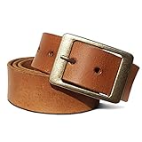 ROYALZ Vintage Ledergürtel Damen für Jeans Anzug Hosen Frauen Gürtel 4 mm starker Voll-Leder 38 mm Damengürtel, Farbe:Braun, Größe:105