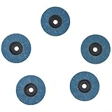 5 Stück 7,6 cm Fächerscheiben, 75 mm, Metall-Schleifscheiben für Winkelschleifer, Holzschneiden, Zirkonium, Korund, Blau, Körnung 40, 60, 80, 120 (120#)