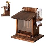 Wuvfojca Eichhörnchen-Futterhaus, Futterhaus für Eichhörnchen und Tamias mit Wasserflasche, Haus-Futterhaus, Wandmontage, für Garten, Balkon, Vögel