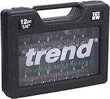 Trend 12-teiliges Fräser-Starter-Set, 1/4 Zoll Schaft, Hartmetallbestückt, Mit Aufbewahrungskoffer, SET/SS8X1/4TC