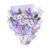 Generisch 2026 Handgehäkelter Blumenstrauß, handgestrickter Sonnenblumenstrauß für Valentinstag, Geburtstag oder Jahrestag (C, One Size)