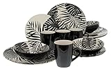 CreaTable, 25859, Serie TROPICANA black, Geschirrset, Kombiservice 16 teilig