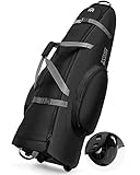 OutdoorMaster Gepolstert Golf Reisetasche mit Verstärkte Räder, 900D Heavy Duty Oxford Abriebfestigkeit & Wasserdichte Golf Reisetasche, Soft-Sided Golfschlägertasche, Schuhe/Zubehör Lagerung (B-Grau)