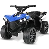 MAMIZO 6V Elektro-Quad Kinder, Kinderfahrzeug mit 3-5 KM/h, MP3-Musikplayer, Trompete, Scheinwerfer & USB-Aufladung, Elektroquad für Kinder ab 3 Jahre, Blau