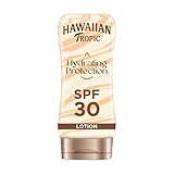 Hawaiian Tropic| Hydrating Protection Sonnenschutz mit LSF 30, UVA- und UVB-Schutz, 180 ml, 12 Stunden Feuchtigkeitsversorgung mit Kakao- und Sheabutter, wasserfest, vegan