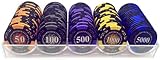 Tragbares 100-teiliges Pokerset mit Casino-Spielchips Monte Carlo – 14 Gramm Pokerchips für Kartenbrettspiele, Ton, Acrylanzug, Texas Holdem, Blackjack