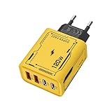 Typ-C-Ladeblock, USB-Ladeadapter | 120 W USB + Typ C Schnellladeadapter Brick - Multi-Port-Reiseladegerät, Wandladegeräte mit EU-/US-Stecker und Sicherheitsschutz für Geschäftsreisen