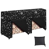 Kaminholzregal-Abdeckung – robuste Abdeckung aus Oxford-Gewebe, wasserdicht, winddicht, verstellbar, wetterfester Schutz für Kaminholzaufbewahrung, Terrasse, Hinterhof und Camping