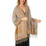 Lamca Pashmina Schal Damen, Elegant Weich Schultertuch Schal für Damen, Leicht Frauen Halstuch Stola mit Paisleymuster - Tuch Lang Damen