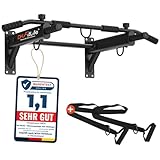 DH FitLife 4in1 Klimmzugstange Wand zur Wandmontage mit Spreizdübel, Multifunktionale Pull-Up Bar für Zuhause bis 200kg | 6 rutschfeste Griffe | 3 Öse für Boxsack & Schlingentrainer | Sicher & Stabil
