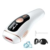 IPL Geräte Haarentfernung Laser mit 610NM~1200NM Wellenlänge,999,999 Lichtimpulse,Schmerzlos,Dauerhafte Haarentfernung für Frauen und Männer,Gesicht,Achselhöhle,Bein,Mundbereich und Körper(Weiß)